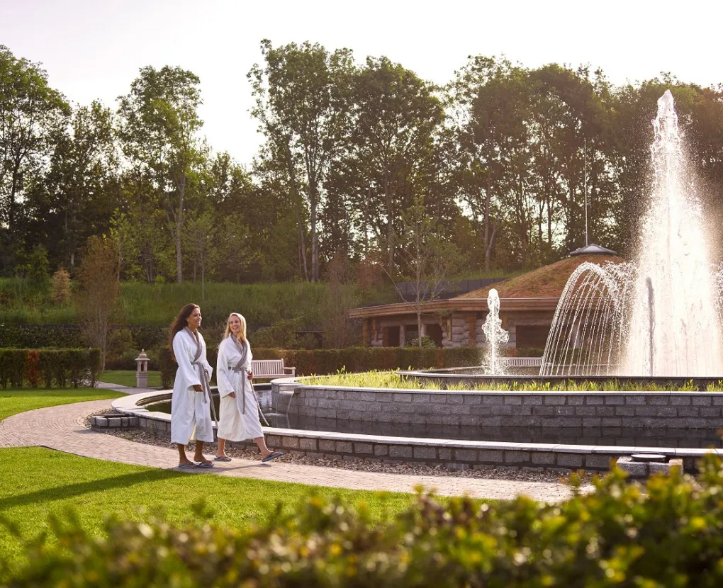 Saunatuin met fontein